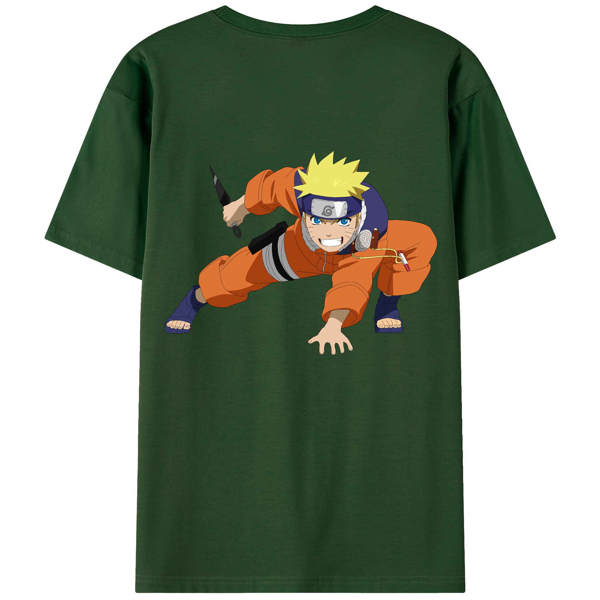 （画像用） NARUTO -ナルト- うずまき ナルト Uzumaki Naruto 綿100％半袖Tシャツ（背面プリント）